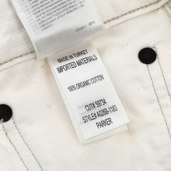 AGOLDE Parker Cut Off Denim Shorts Size 31 Platinum White Raw Hem - Picture 4 of 5